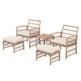 5 Piece Wicker Patio Furniture Set, All Weather Rattan Outdoor Conversation Bistro Set with