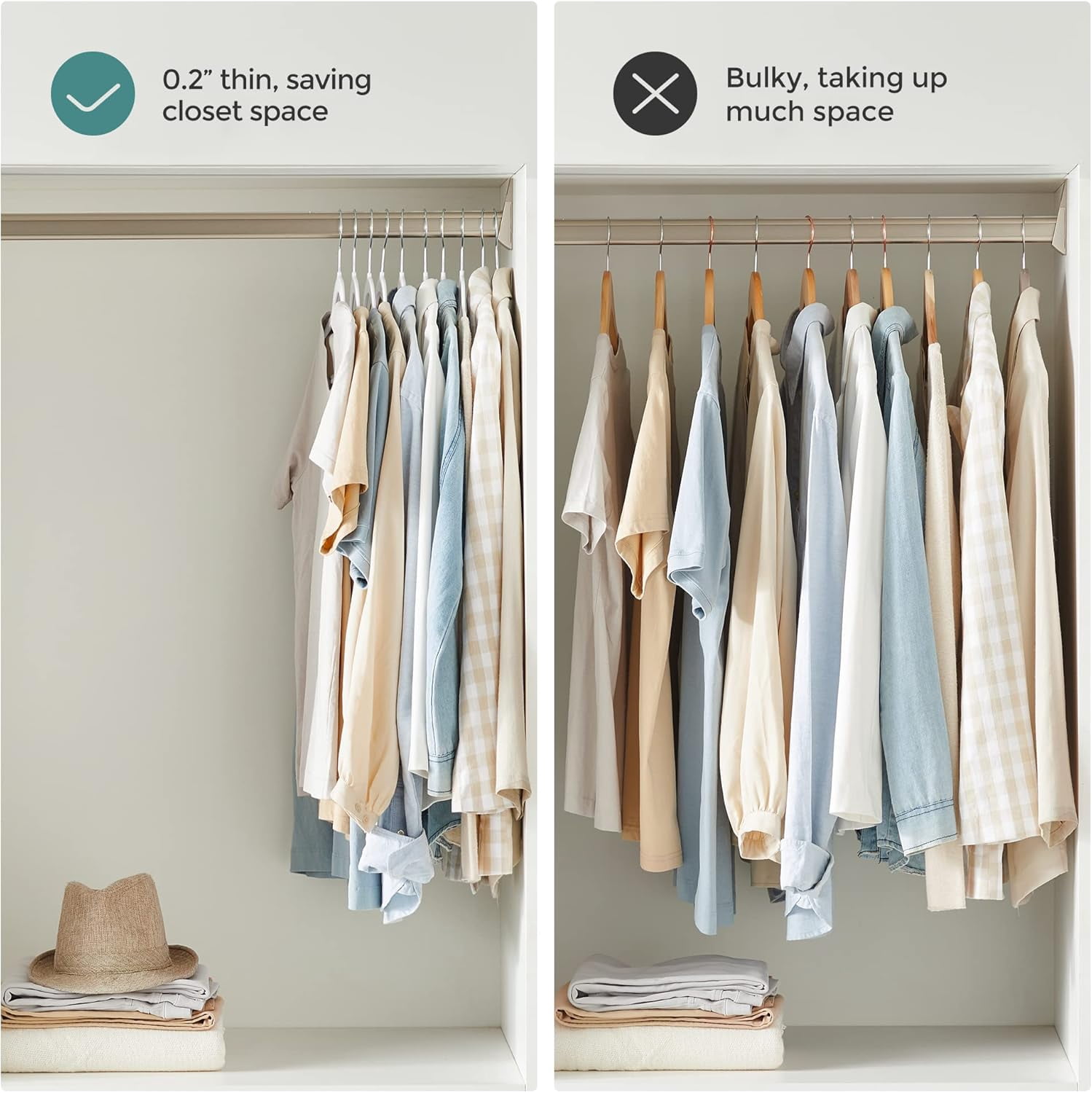 cozymood 30-Pack Clothes Hangers, Heavy-Duty Plastic Hangers Non-Slip , Sturdy Hangers Space-Saving, 360° Swivel Hook, for Coats,Pants, White & Dark Gray
