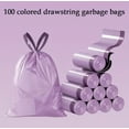 thumbnail image 1 of Cordón portátil perfumado morado 1 rollo 100 prácticas bolsas de basura, uso doméstico, fiesta, enviar una bolsa de basura morada, 1 of 3
