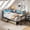 Grey +Metal + American Design, variant on Modern Twin Corner Bed Frame with Storage Drawers, Bookcase Headboard, LED Lights and Charging Station, Reversible Left or Right Side Design, Metal Platform Bed, Black