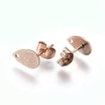 thumbnail image 2 of U8MO 10Pcs 304 Stainless Steel Textured Teardrop Stud Earring Findings 10x6mm-Rose Gold, 2 of 2
