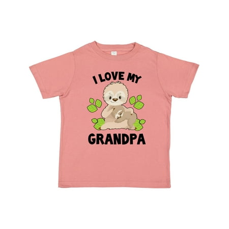 

Inktastic Cute Sloth I Love My Grandpa with Green Leaves Gift Toddler Boy or Toddler Girl T-Shirt