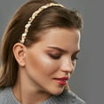 thumbnail image 3 of Unique Bargains 1Pc Bling Rhinestone Headband Unspecified Shapes Champagne Rhinestone Headband for Women 5.31"x0.39", 3 of 6