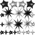 thumbnail image 1 of Star Balloons BZIDII, 22 unidades, láminas de mylar, 56, 46 y 25 cm, color negro, 1 of 7