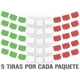 thumbnail image 2 of Papel picado | Guirnaldas | enramado | 5 tiras de 5 metros | diseño de destellos tricolor con colores vibrantes | colores verde, blanco y rojo | decoración de plastico picado, 2 of 7