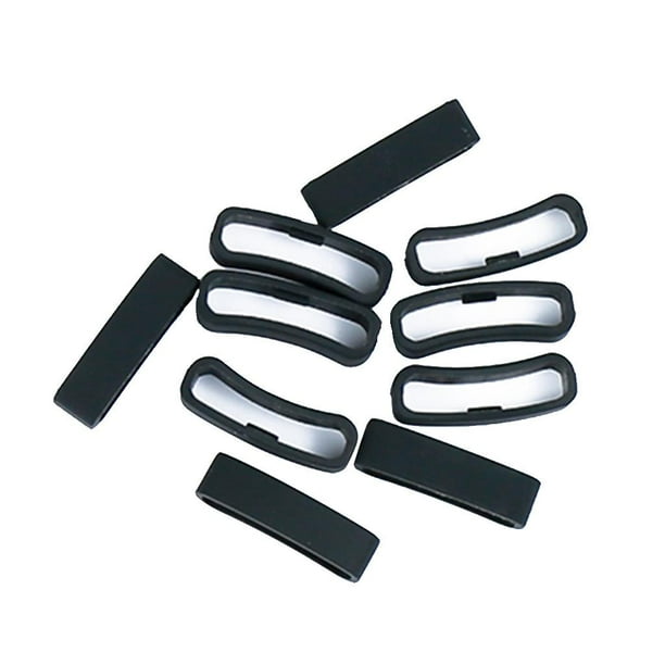 10 anillos de sujeción de goma para correas de reloj de silicona. Negro 1