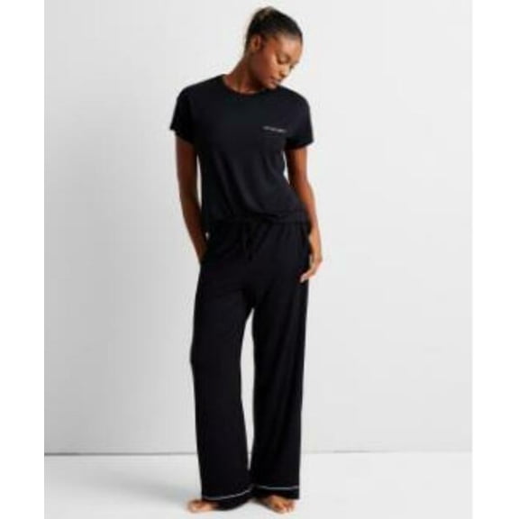 State of Day Women's 2-Pc. Fluid Knit Black Pajamas Set XXL