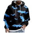 thumbnail image 2 of CONZONE Halloween Mens Hoodies Long Sleeve Hallowmas Pullover Hoodie for Men Funny Bat Graphic Hooded Sweatshirts With Pocket, 2 of 4