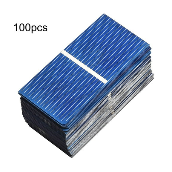 Polycrystalline Silicon Mini Solar Cells 100pcs 0.5V 52x19mm for DIY Projects Solar Panels Lightweight Efficient 21.5-23.5% Conversion Temperature Resistant