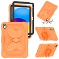 thumbnail image 2 of FJLBDE Case for iPad (A16) 11th Gen 2025/10th Gen 2022 10.9 Inch with Butterfly Stand, Shockproof Protective Tablet Cover with Pencil Holder Shoulder Strap for Kids Girls, Orange, 2 of 7