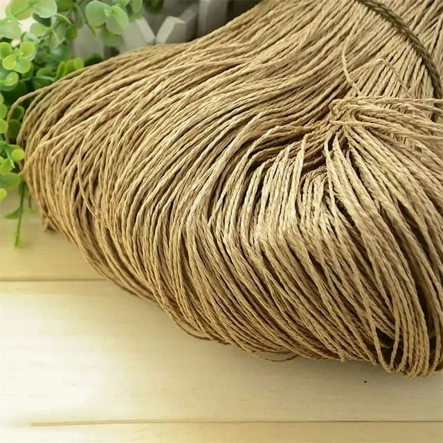 600 Meter 500g Summer Raffia Yarn Crochet Natural Straw Threads Handcrafts For DIY Knitting Hat Handbag Basket Rattan Material