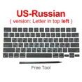 thumbnail image 4 of Original 2021 Laptop A2442 A2485 Keycaps Set Russian RU For Macbook Pro M1 Pro/Max Retina 14 16 inch 2021 Keyboard Keys Caps UK-Russian-Right, 4 of 5