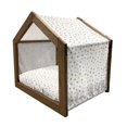 thumbnail image 2 of Star Pet House, Stars Pattern Illustration Creative Birthday Bachelorette Themed Print, Outdoor & Indoor Portable Dog Kennel with Pillow and Cover, 5 Sizes, Yellow and White, by Ambesonne, 2 of 5