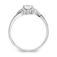 thumbnail image 2 of Solid 10k White Gold Genuine White Topaz Birthstone Engagement Ring Size 9, 2 of 6