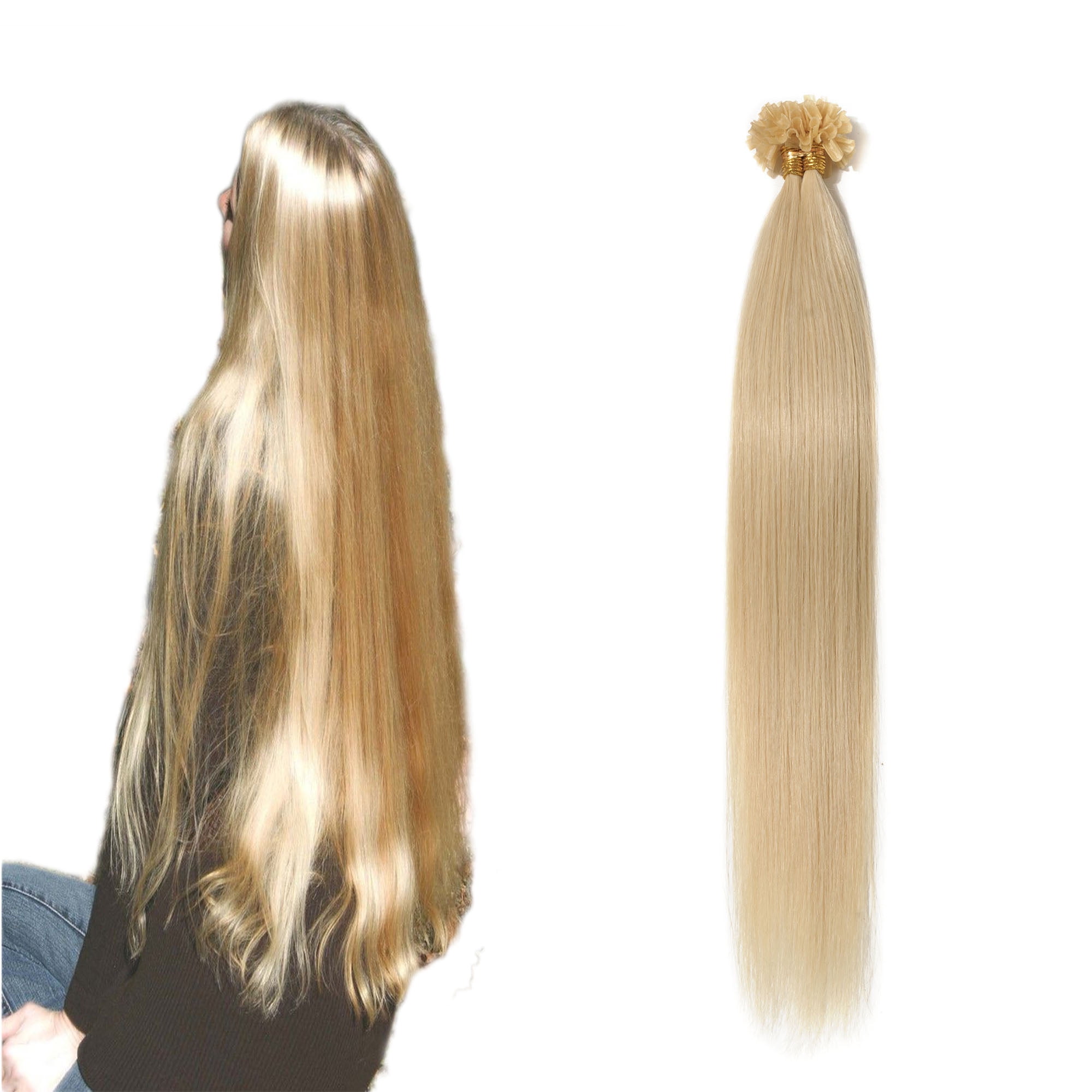 S Noilite 200 Strands Pre Bonded Human Hair Extensions U Tip Nail Tip