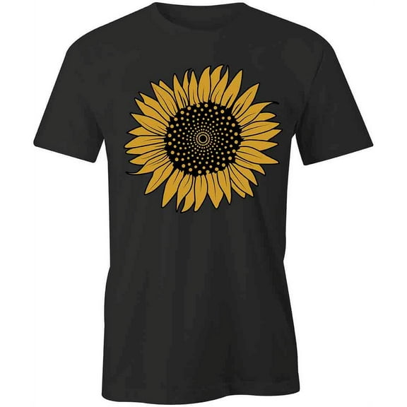 Sunflower T-Shirt | Pretty Flower Black Tee Gift
