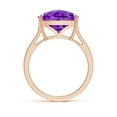 thumbnail image 2 of ANGARA Natural Claw-Set Cushion 5.5 ct Amethyst Solitaire Cocktail Ring in 14K Rose Gold for Women (Size-12mm) | February Birthstone, Anniversary, Jewelry Gift for Women | Natural Amethyst Ring, 2 of 8
