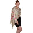thumbnail image 1 of GILBIN'S Fashionalble Floral-Pasley Design Embroidered Light Scarf Wrap Shawl Pashmina(Flower Khaki), 1 of 2