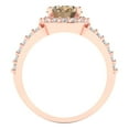 thumbnail image 4 of Clara Pucci 14K Rose Gold Solid Gold YellowMoissanite Solitaire with Accents Anniversary Ring for Women - 2.6 cttw Oval Cut, 4 of 7
