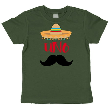 

1st Birthday Uno Shirt Fiesta Themed First Birthday Sombrero Birthday Shirt Mustache Birthday Outfit for Baby Boy Military Green Shirt 18 Months
