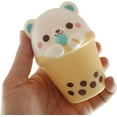 thumbnail image 4 of Set of 3 Random - 4" Animal Drinking Bubble Drink Cute Micro Slow Rise Squishy Toys - Memory Foam Party Favors, Prizes, OT Cow, Alpaca, Cat, Corgi, Bear, Unicorn, 4 of 7