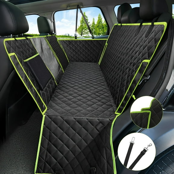 Nzonpet 4-in-1 Dog Car Seat Cover, 100% Waterproof Scratchproof Dog Hammock With Big Mesh Window, Durable Nonslip Dog Seat Cover, Pets Dog Back Seat Cover Protector For Cars Trucks SUVs