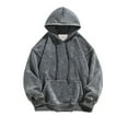 thumbnail image 2 of Washed Vintage Hoodies for Men 2025 Long Sleeve Plain Basic Hooded Sweatshirt with Pocket Pullover Hoodie Mens Hoodies, 2 of 5