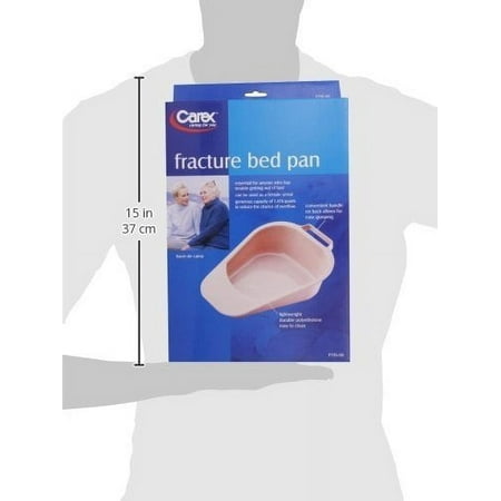 Carex Fracture Bed Pan, Retail Boxed, Disposable, Comes with Handle, 47.3 oz Capacity