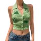 thumbnail image 5 of Sunloudy - Cárdigan con cuello halter y estampado irregular para mujer, camisola de punto ajustada con ombligo descubierto y cuello en V sexy Sunloudy  S M L, 5 of 9