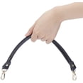 thumbnail image 5 of 2 Pcs 15.7 Inches Leather Replacement Handles Purses Straps 4pcs Leather Buckles Handbags Shoulder Bag Strap with Swivel Lobster Buckles Black, 5 of 6
