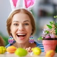 thumbnail image 4 of Easter Theme Rabbit Egg Carrot Set Leather Earrings Jewelry, 4 of 9