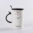 thumbnail image 3 of Coffee Mug Creative Lovely Cartoon Cat Ceramic Coffee Cup Milk Cup with Spoon and Cover, 3 of 9
