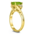 thumbnail image 2 of SZUL Women's 8X6MM Peridot and Diamond Twist Ring in 10K Yellow Gold, 2 of 4