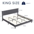 thumbnail image 3 of Bingirl Full/Queen/King Size Platform Bed Frame with Fabric Upholstered Headboard Wooden Slats,No Box Spring Needed,Easy Assembly, Dark Grey, 3 of 9