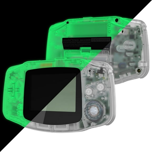 IPS Ready Upgraded eXtremeRate Glow in Dark - Green Replacement Shell Full Housing Cover with Buttons for Gameboy Advance GBA – Compatible with Both IPS & Standard LCD – No Console & IPS Screen
