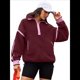 thumbnail image 5 of Sudadera de Mujer con Media Cremallera, Suave y Extragrande, con Bolsillos, Cálida y Afelpada. Rojo L, 5 of 8