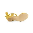 thumbnail image 5 of BLISSFUL STEP Women's Shoes Slingback Back Ankle Open Toe Tie Block Heels Sandals Yellow 9, 5 of 8