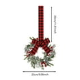 thumbnail image 3 of Small Christmas Wreath 9 Inch, Mini Cabinet Wreaths with Red Berry Pine Bow, Vintage Farmhouse Christmas Decor for Kitchen Window Door Fireplace Candle -1PCS, 3 of 8