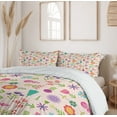 thumbnail image 6 of Ambesonne Floral Duvet Cover Set, Flat Design Colorful Flowers, 2-Calking, Pale Peach and Multicolor, 6 of 7