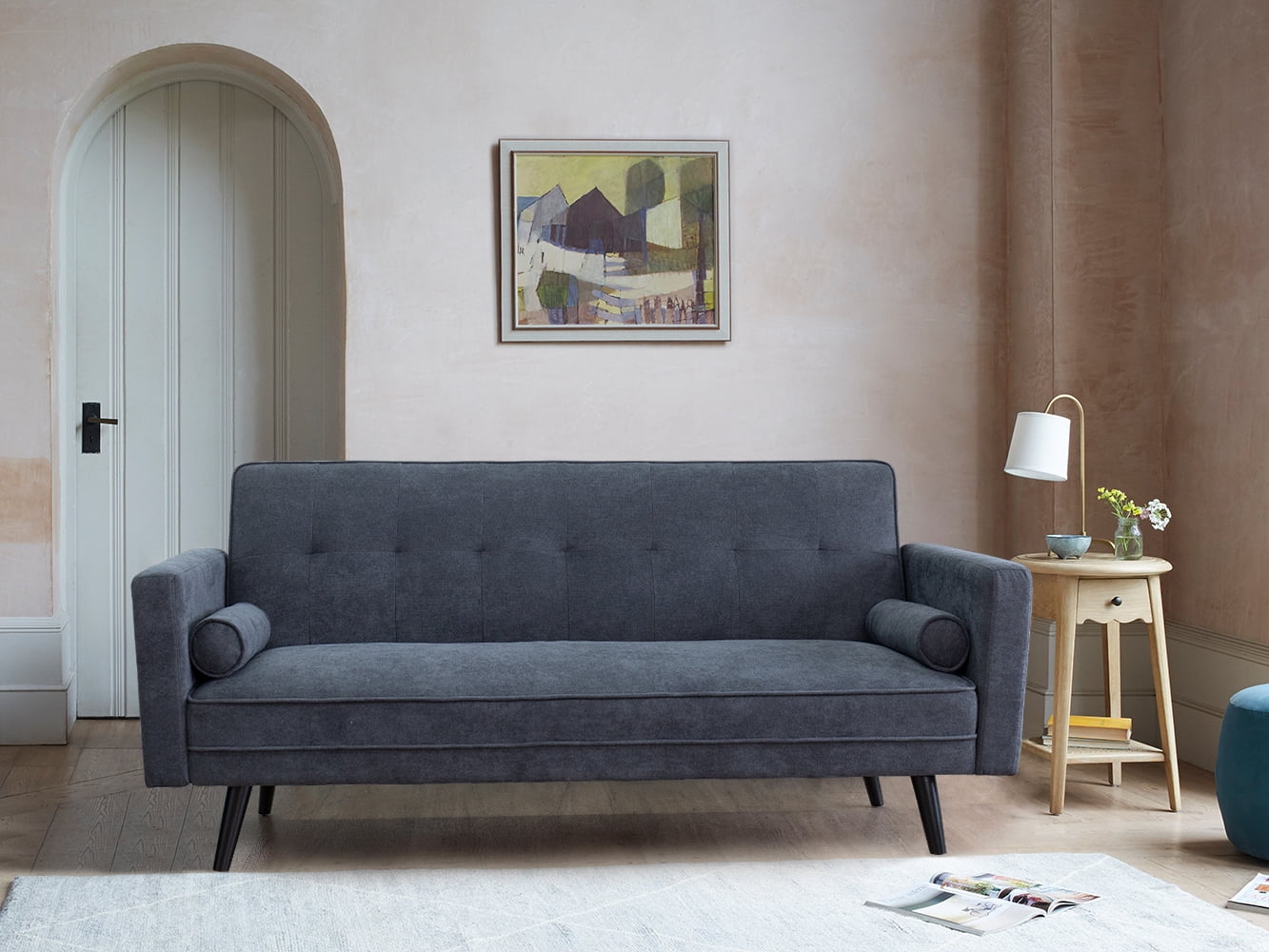 amazon living room leather futon