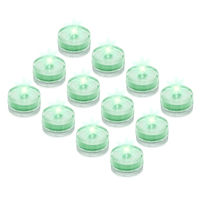 Unique Bargains 24Pcs Bright LED Tea Light, Green Waterproof Flameless Candle Color Change Party Wedding Festivals Decor