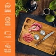 thumbnail image 2 of Yukon Glory Steak Board Set Wood Serving Board & Stainless Steel Steak Knife, 2 of 7
