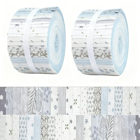 40Pcs Jelly Roll Fabric Strips for Quilting and Sewing, 2.6" x 20" Precut Cotton Fabric for DIY Craft Handmade Accessories, Winter Dream Series