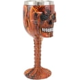 thumbnail image 4 of Ebros Inferno Fire Skull Face Wine Goblet Chalice Beverage Drinkware 7.25"H, 4 of 7