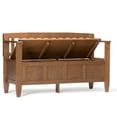 thumbnail image 3 of Atlin Designs Solid Wood Medium Saddle Brown Entryway Bench Rectangular Lift-Up 48", 3 of 5