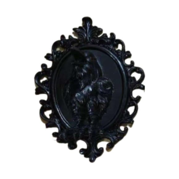 Decoración de pared gótica, escultura de pared, decoración de Halloween, adorno de regalo vintage Negro