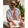 thumbnail image 4 of COOFANDY Men's Cuban Guayabera Shirt Summer Beach Vacation Shirt Casual Short Sleeve Button Down Resort Wear, 4 of 6