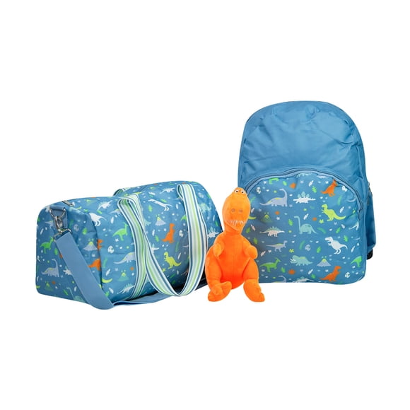 Set Con Mochila Maleta Y Peluche De Dinosaurio Para Niños