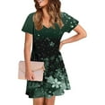 thumbnail image 3 of Hvot&aat Womens Summer Dress Floral Print Casual Short Sleeve Dress with Pockets A-Line Swing Dress for Beach or Daily Wear, 3 of 7