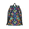 thumbnail image 2 of Bixox Colored Glass1 Printing Canvas Backpack Lightweight Casual Travel Backpack School Backpack Fits 15.6 Inch Notebook, 2 of 5